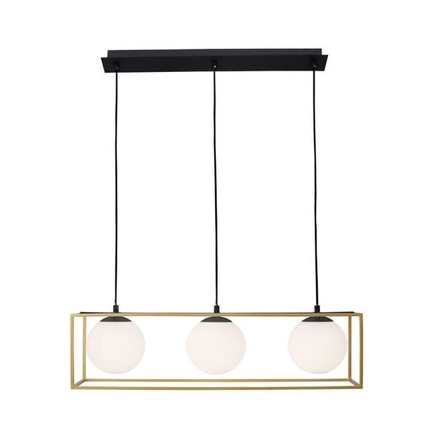 Nova Luce Juliet - hanglamp - 70 x 18 x 120 cm - messing en wit