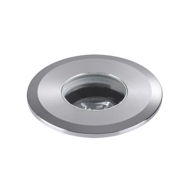 Nova Luce Bang - grondspot voor buiten - Ø 42 mm, 37 mm inbouwmaat - 1W LED incl. - IP67 - satijn nikkel