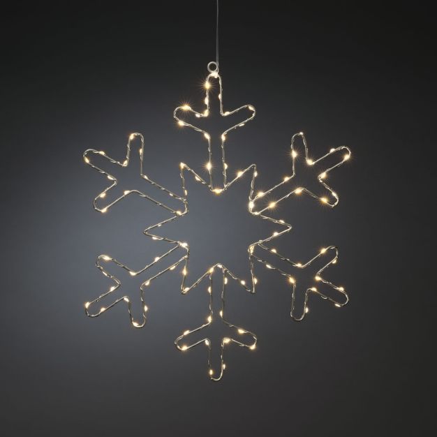 Konstsmide kerstverlichting - decoratieve sneeuwvlok - 48 x 0,5 x 46,5 cm - zilver