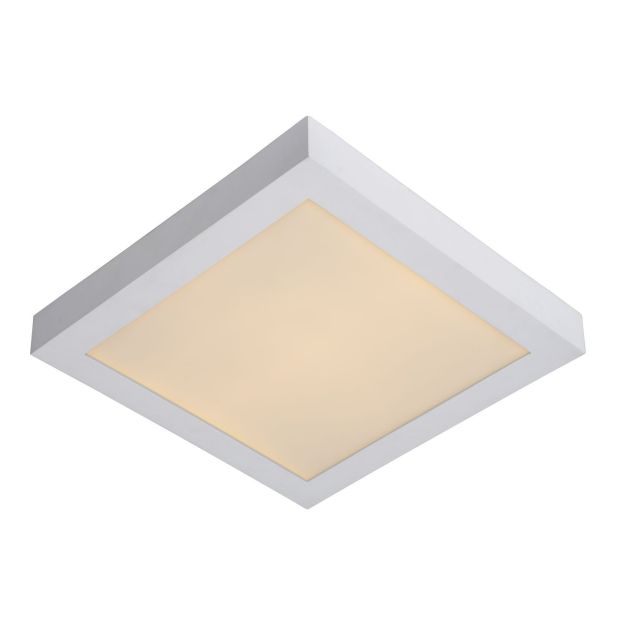 Lucide Brice-Led - plafondverlichting - 30 x 30 x 3,9 cm - 30W dimbare LED incl. - IP44 - wit