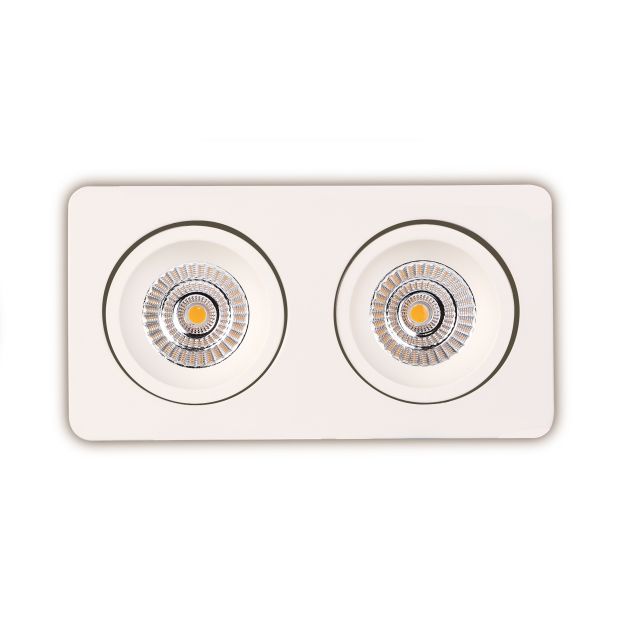 Maxlight Technical Spot H0066 - inbouwspot 2L - 210 x 110 mm, 200 x 100 mm inbouwmaat - 2 x 7,5W LED incl. - wit