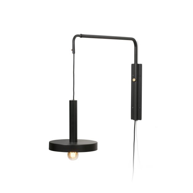 Faro Whizz - wandverlichting - 120 x 25 x 50 cm - zwart en satijn goud