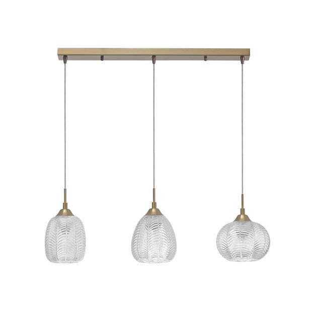 Nova Luce Vario - hanglamp - 76 x 18 x 120 cm - satijn goud en transparant