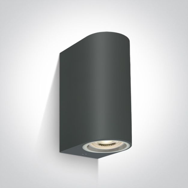 ONE Light GU10 Outdoor Cylinder Lights - buiten wandlamp - 9 x 7 x 16 cm - IP65 - antraciet