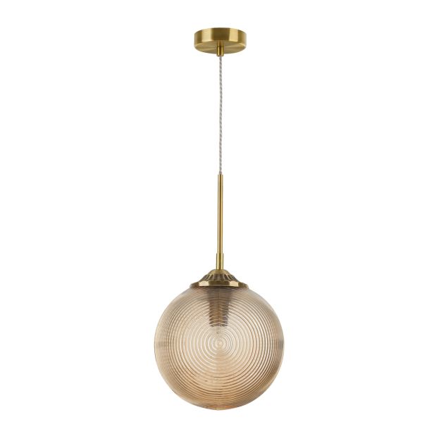 Nova Luce Athena - hanglamp - Ø 25 x 120 cm - champagne en messing