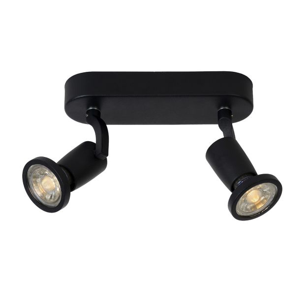 Lucide Jaster 2 - opbouwspot - 20 x 6 x 15,5 cm - 2 x 5W LED incl. - zwart