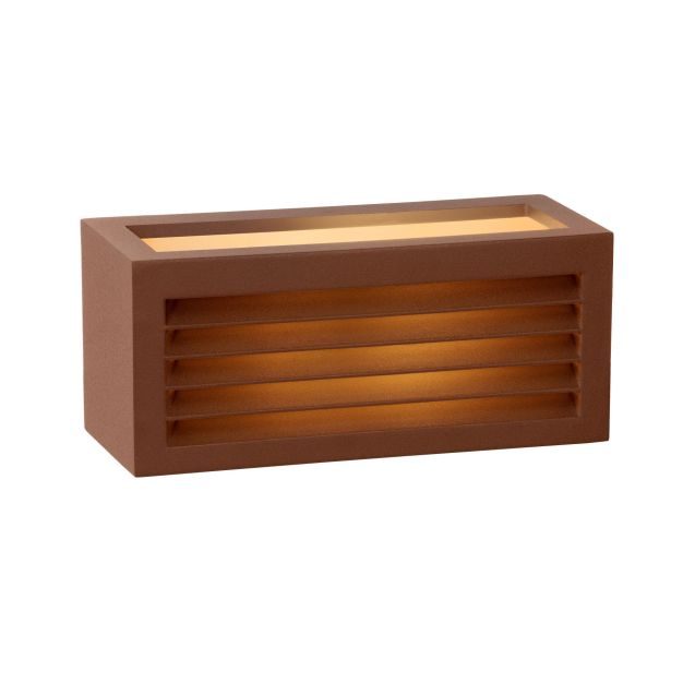 Lucide Dimo - buiten wandverlichting - 25 x 11 x 11 cm - IP54 - roestig