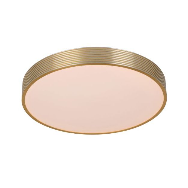 Lucide Malin - plafondverlichting - Ø 39 x 6,5 cm - 24W LED incl. - 3 stappen dimbaar - mat goud