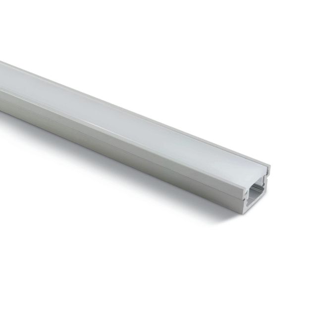 ONE Light ingrond profiel met diffusor - 2,2 x 1,3 cm - 200 cm  lengte - IP67 - aluminium en opaal