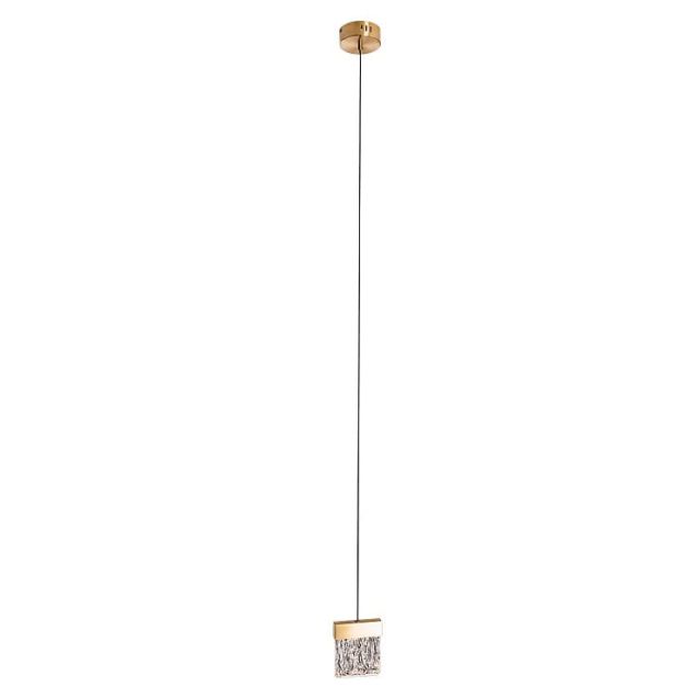 Maxlight Vetro - hanglamp - Ø 13 x 180 cm - 4,5W dimbare LED incl. - geborsteld goud