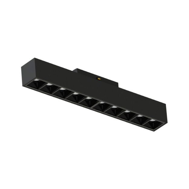 Nova Luce Este - armatuur voor magnetisch profielsysteem - 26,9 x 3,5 x 5,1 cm - 15W LED incl. - zwart - warm witte lichtkleur