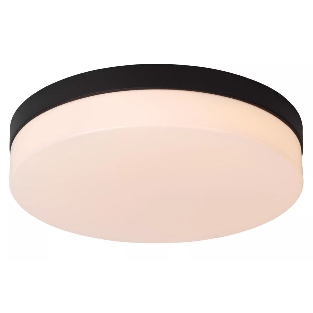 Lucide Biskit - plafondlamp met bewegingssensor - Ø 34,5 x 7,5 cm - 24W LED incl. - IP44 - zwart