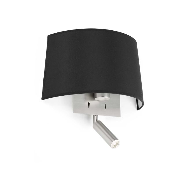 Faro Volta - wandverlichting met schakelaar - 32,5 x 13 x 29 cm - 3W LED incl. - mat zwart