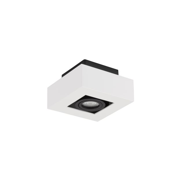 Nova Luce Robin - opbouwspot - 14,5 x 14,5 x 8,6 cm - wit en zwart