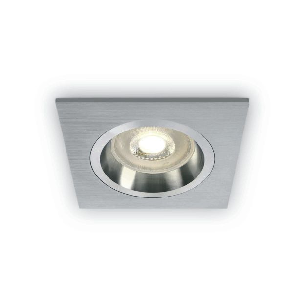 ONE Light Dark Light Range - inbouwspot - 95 x 95 mm, Ø 78 mm inbouwmaat - aluminium