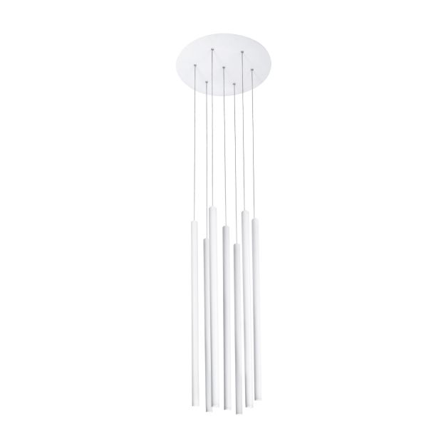 Nova Luce Ultrathin - hanglamp - Ø 40 x 150 cm - 7 x 3W LED incl. - wit