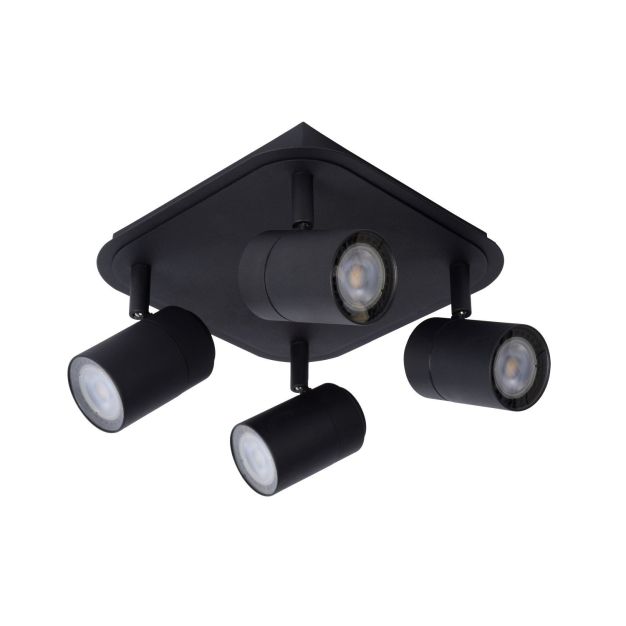 Lucide Lennert - opbouwspot - 22 x 22 x 12,5 cm - 4 x 5W dimbare LED incl. - IP44 - zwart