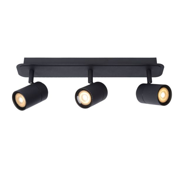 Lucide Lennert - opbouwspot 3L - 40 x 7 x 12,5 cm - 3 x 5W dimbare LED incl. - IP44 - zwart