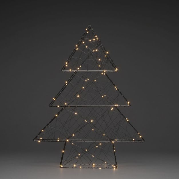 Konstsmide kerstverlichting - kerstboom met 4 standen dimmer - 47 x 11 x 60 cm - mat zwart