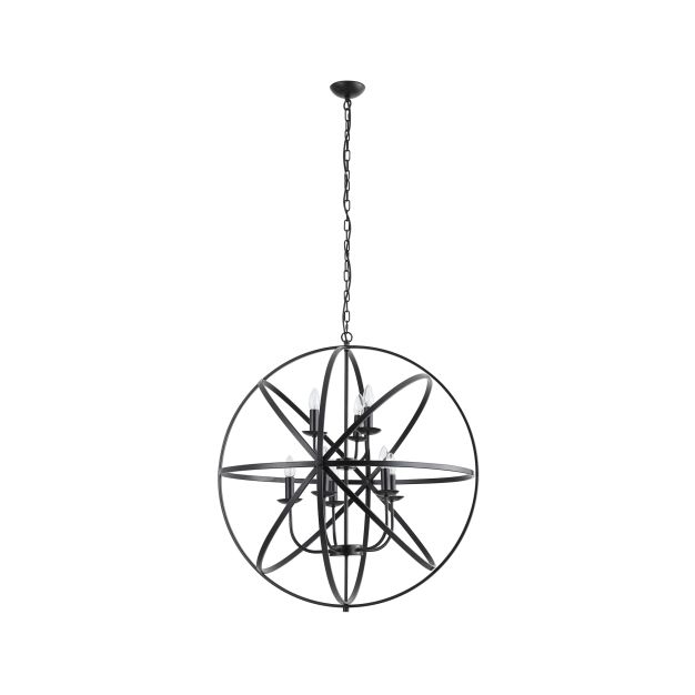 Searchlight Orbit - hanglamp - Ø  80 x 200 cm - mat zwart