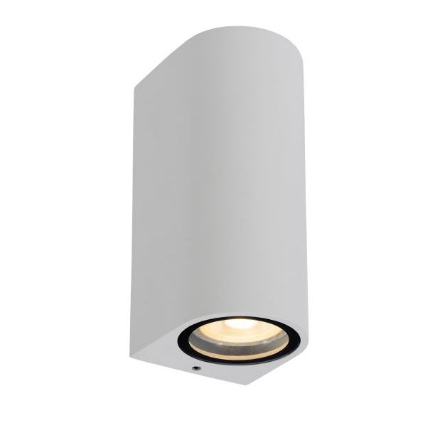 Lucide Zaro Round - buiten wandlamp - 7,8 x 6,8 x 16 cm - IP44 - wit