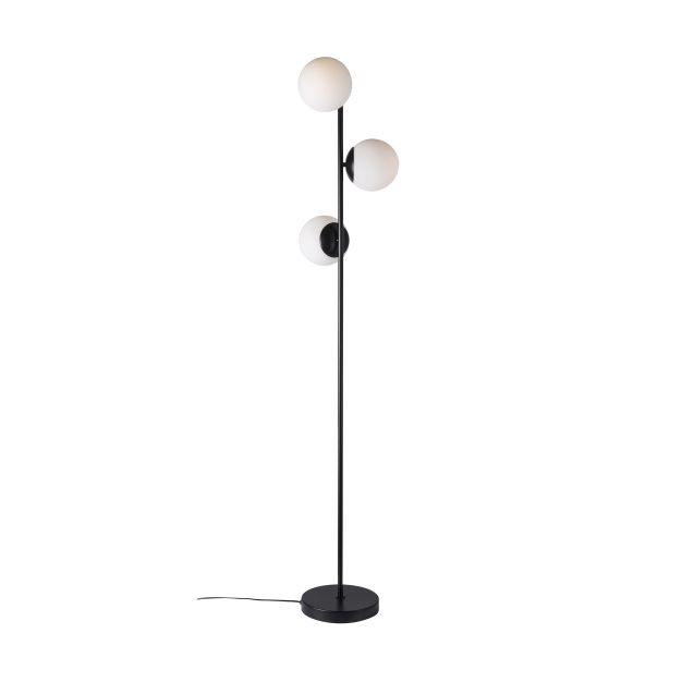 Nordlux Lilly - staanlamp - Ø  23 x 150 cm - zwart en opaal wit