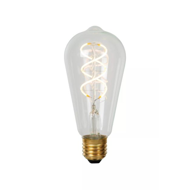 Lucide LED filament lamp - Ø 6,4 x 14,6 cm - E27 - 4,9W dimbaar - 2700K - transparant