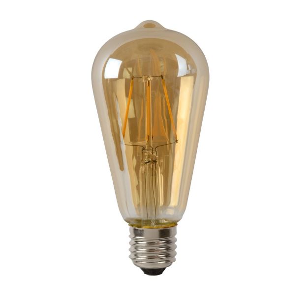 Lucide LED filament lamp - Ø 6,4 x 14,6 cm - E27 - 5W dimbaar - 2700K - amber