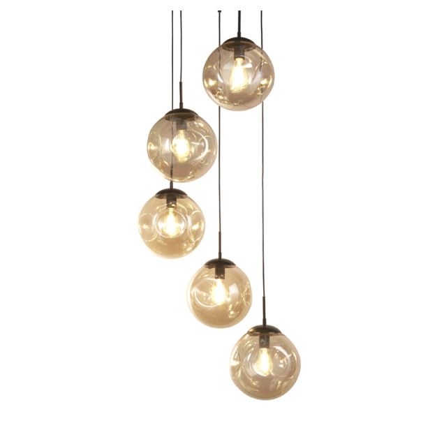 Searchlight Punch - hanglamp - Ø 61 x 152 cm - zwart en champagne