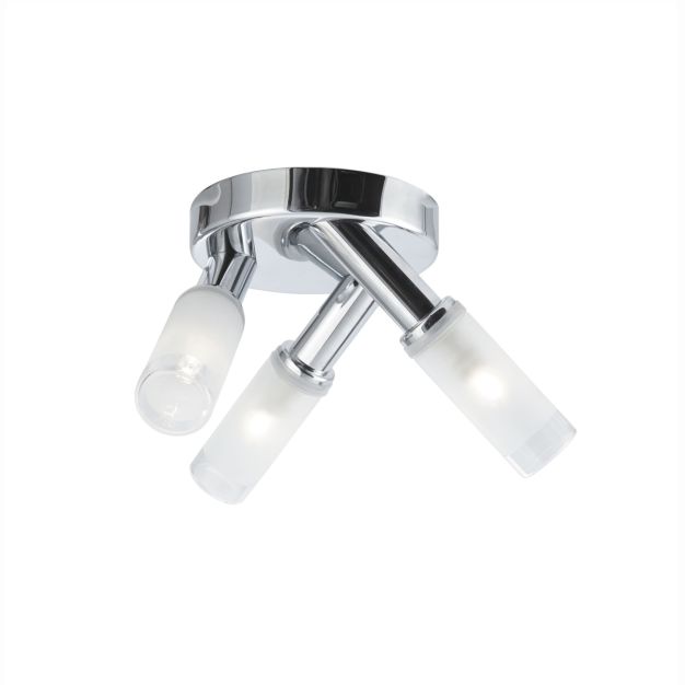 Searchlight Bubbles – plafondverlichting - Ø 24 x 14 cm - 3 x 2,5W LED incl. - IP44 - chroom