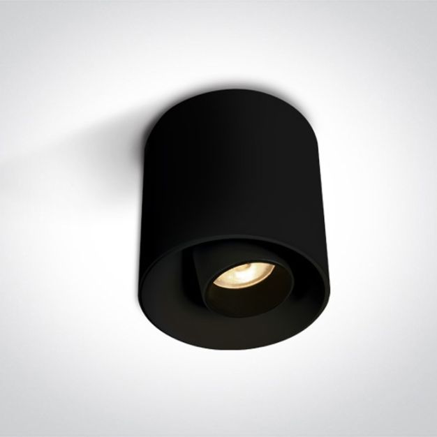 ONE Light LED Decorative Cylinders - opbouwspot 1L - Ø 7 x 8 cm - 8W LED incl. - zwart