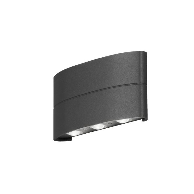 Konstsmide Chieri - wandverlichting - 4 x 19,5 x 18,5 cm - 7,2W LED incl. - IP54 - antraciet