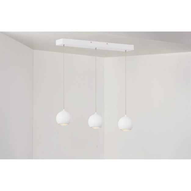 Artdelight Denver - hanglamp - 100 x 8,2 x 200 cm - 3 x 7W dimbare LED incl. - wit