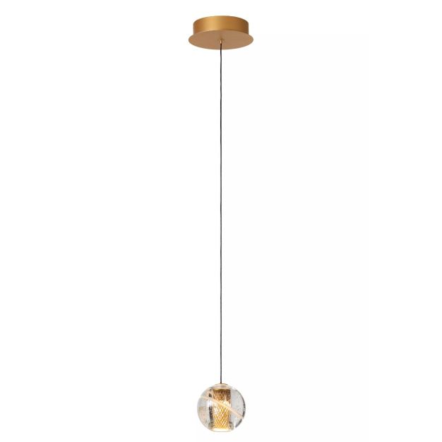 Lucide Dilenko - hanglamp - Ø 14 x 150 cm - 4,2W LED incl. - messing