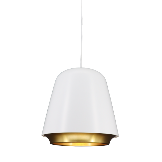 Artdelight Santiago - hanglamp - Ø 35 x 190,5 cm - wit en goud