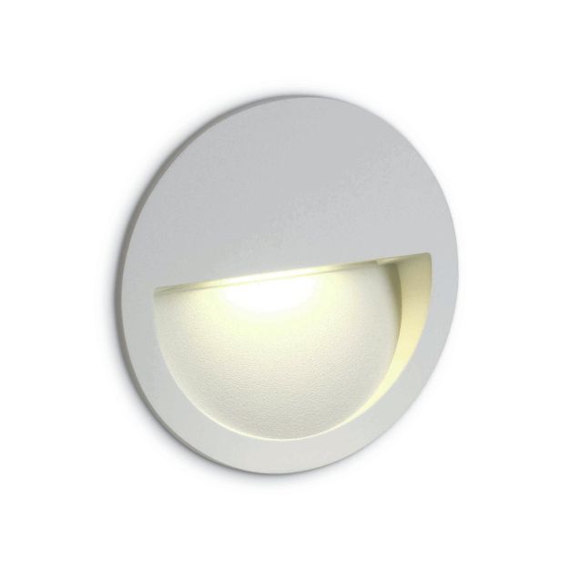 ONE Light Outdoor Dark Light Wall Recessed - inbouw wandverlichting - Ø 11,4 x 3,5 cm - 3W LED incl. - IP65 - wit