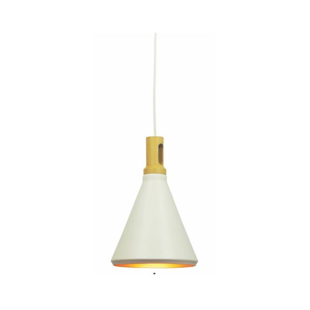 Artdelight Cornet - hanglamp - Ø 26 x 176 cm - wit en goud