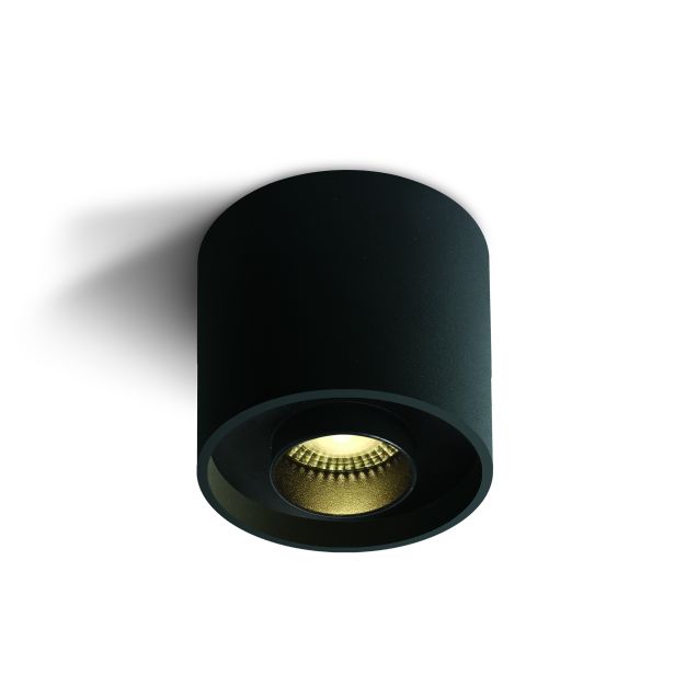 ONE Light Dark Light Cylinders - opbouwspot 1L - Ø 10 x 10 cm - 22W LED incl. - zwart