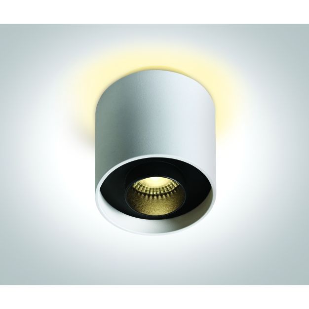 ONE Light Dark Light Cylinders - opbouwspot met verwisselbare reflectoren - Ø 7 x 8 cm - 8W LED incl. - wit