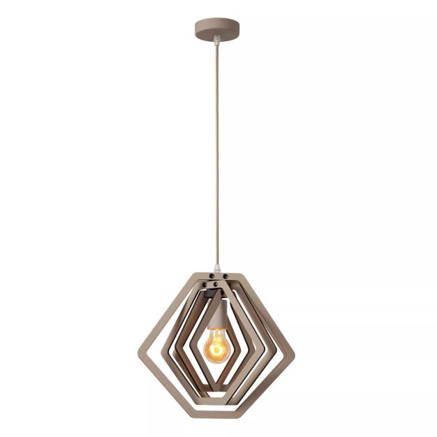 Lucide Mauro - hanglamp - 33,5 x 33,5 x 100 cm - taupe