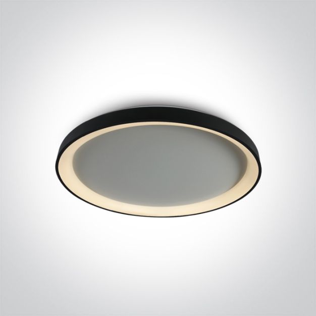 ONE Light Plafo - plafondverlichting - Ø 58 x 6,3 mm - 48W dimbare LED incl. - zwart