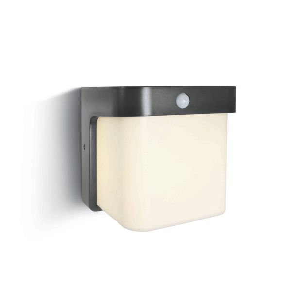 ONE Light Outdoor Wall Lights - buiten wandverlichting met sensor - 17 x 14 x 17 cm - 12W LED incl. - IP54 - antraciet