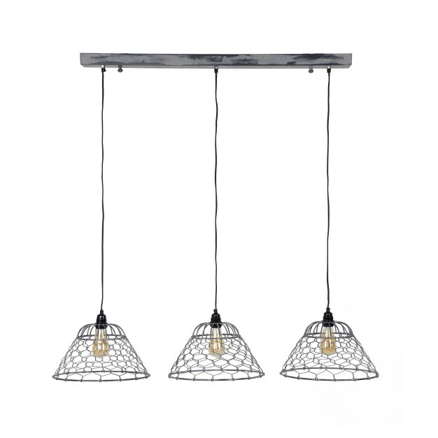 Vico Mesh - hanglamp - 120 x 35 x 150 cm - grijs