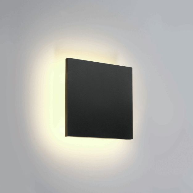 ONE Light Backlight Range - buiten plafond/wandverlichting - 15 x 6 x 15 cm - 7W LED incl. - IP54 - antraciet