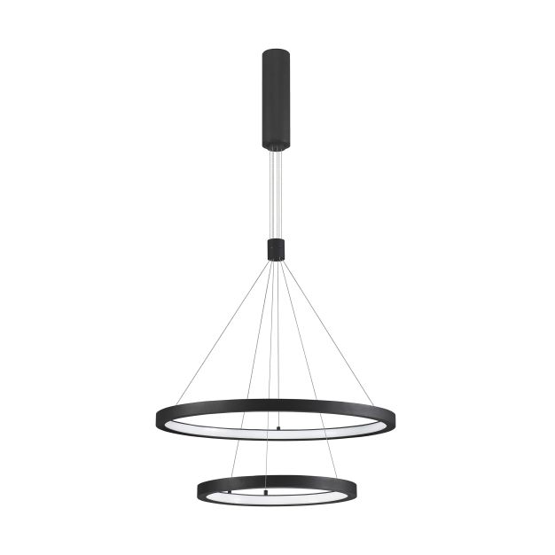 Nova Luce Empatia - hanglamp - Ø 60 x 120 cm - 60W dimbare LED incl. - zand zwart