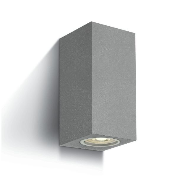 ONE Light GU10 Outdoor Cube Lights - buiten wandverlichting - 7 x 7,7 x 16,5 cm - IP65 - grijs