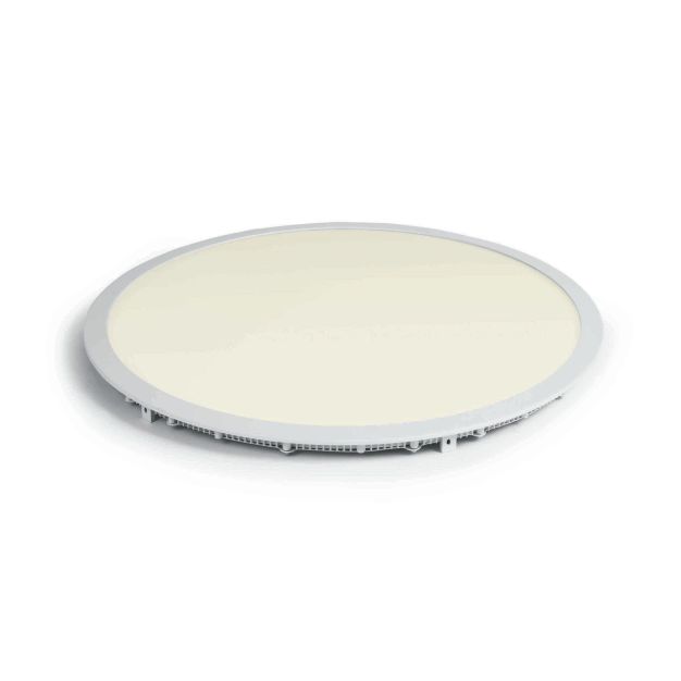 ONE Light Round Recessed Panels Die Cast - plafondverlichting - Ø 60 x 2 cm - 48W LED incl. - wit - warm witte lichtkleur