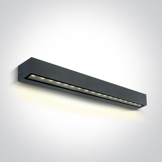 ONE Light Linear Outdoor Series Simple Sided - wandlamp - 50 x 7,6 x 6,6 cm - 13W LED incl. - IP65 - antraciet