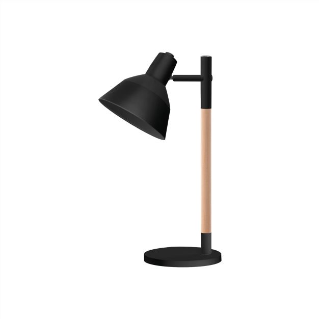 Nova Luce Dunik - bureaulamp - 16 x 16 x 48 cm - zwart en bruin (laatste stuk!)