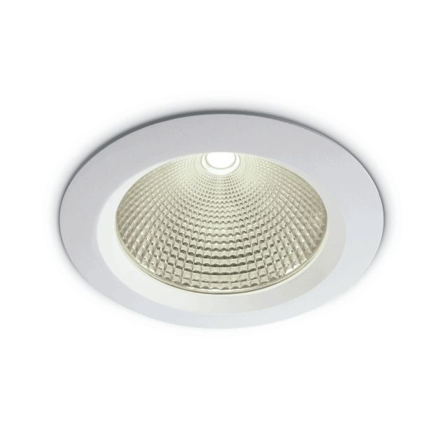 ONE Light COB Downlight Range Die Cast - inbouwspot - Ø 230 mm, Ø 210 mm inbouwmaat - 30W LED incl. - wit - warm witte lichtkleur